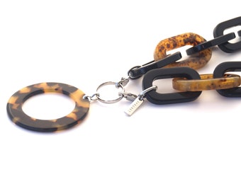 Acrylic Eyeglass Lanyard: Tortoiseshell Ring Holder Necklace
