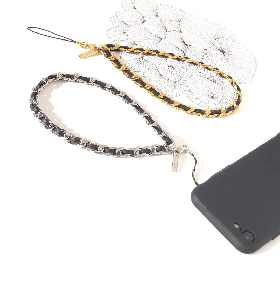 Classic C Phone Charm Strap in Gold or Silver Stainless Steel Etsy 日本