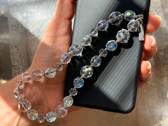 Cordino Per Telefono Con Perline Di Cristallo - Catena Decorativa Per Cellulare, Portachiavi E Accessori U - Foto 5