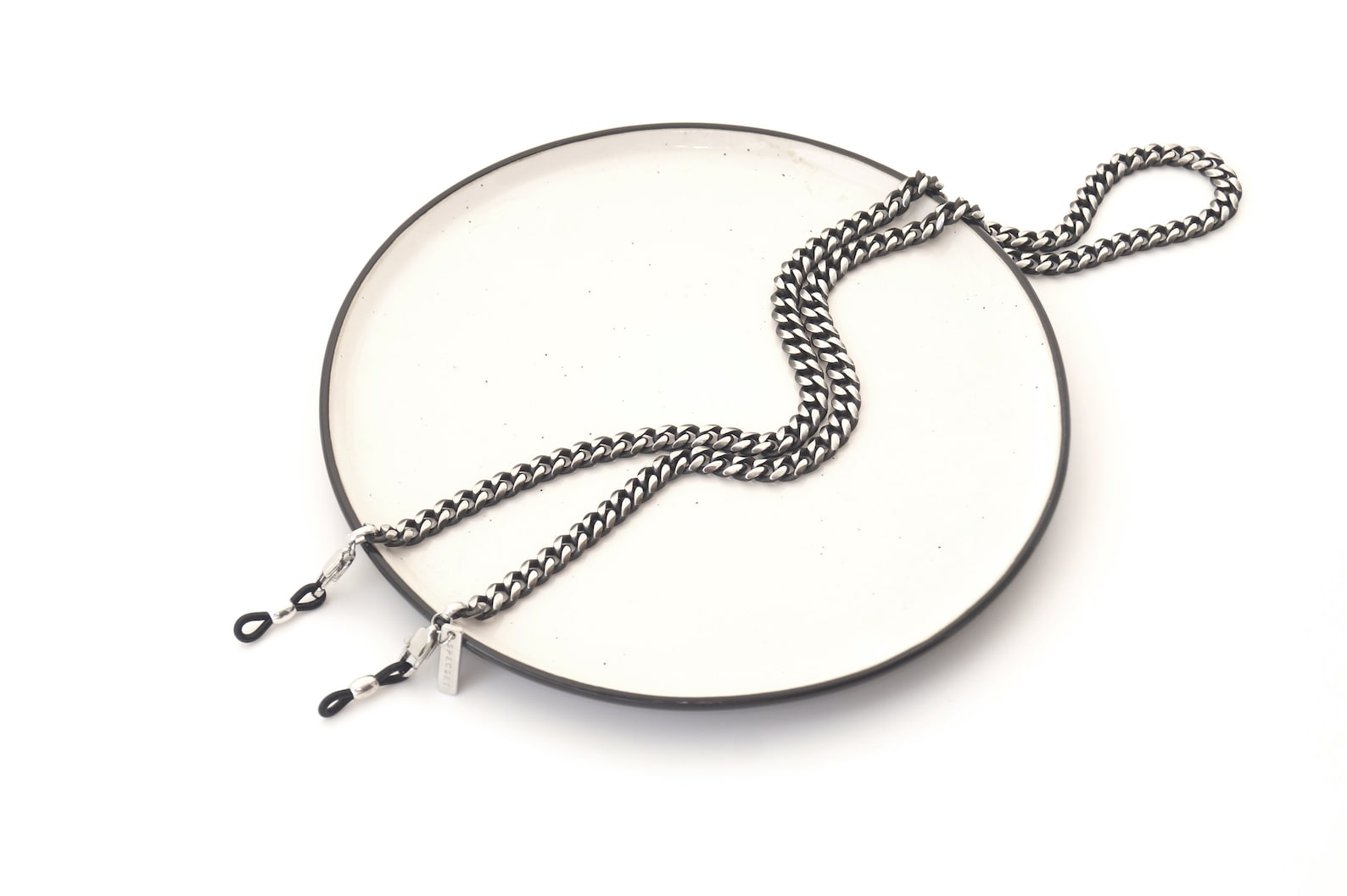 Chunky Men's Eyeglass Holder in Gunmetal Flat Curb Chain Etsy