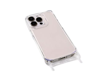 Clear iPhone Case with Rings – Transparent Silicone Cover with Eyelets for Phone Chains & Straps