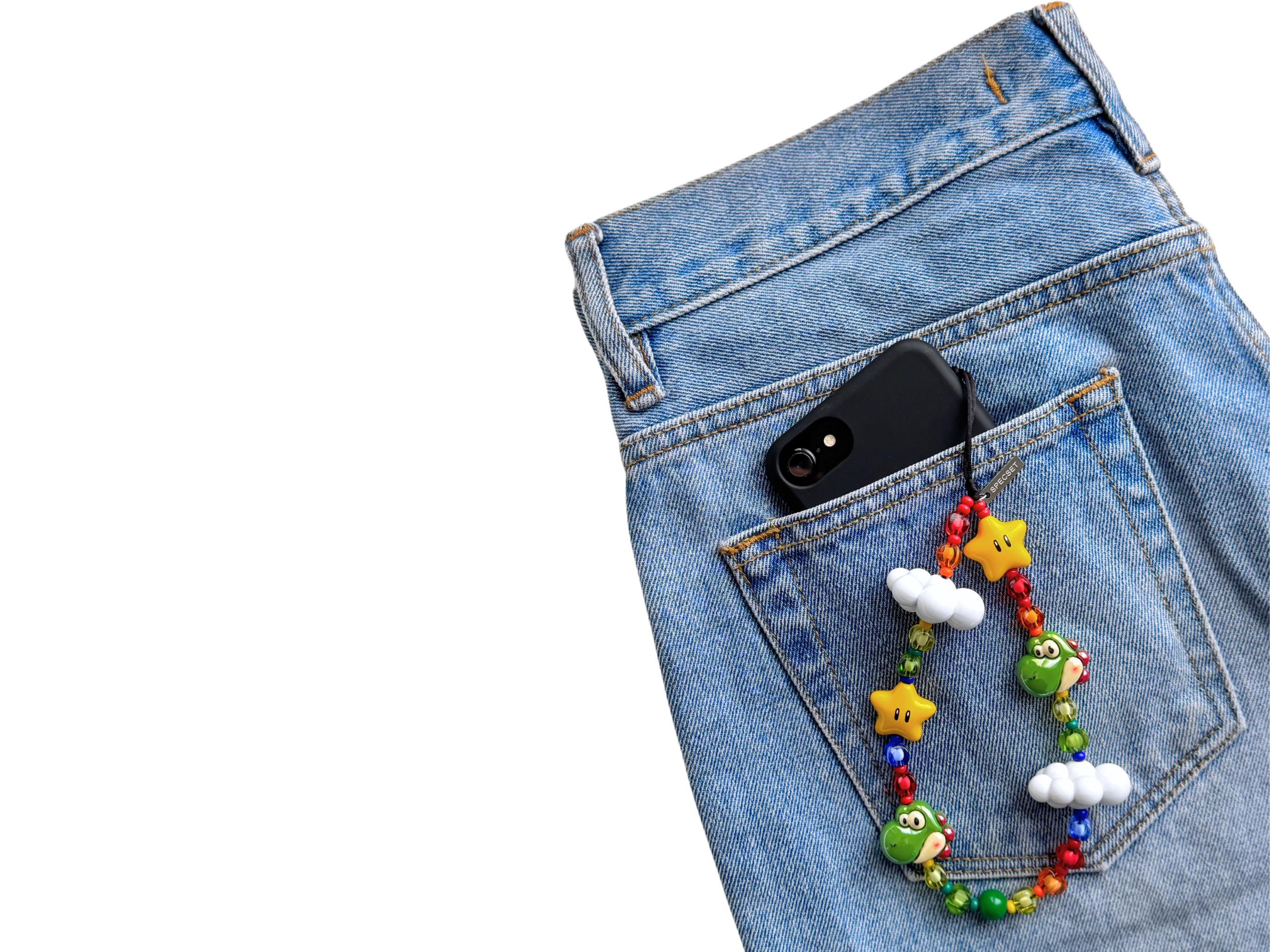 Colorful Super Mario & Yoshi Phone Charm - Kawaii Beaded Wrist