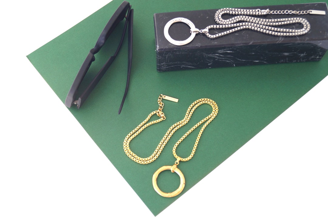 Unisex Glasses Holder Minimalist Eyeglass Lanyard Box Chain Etsy