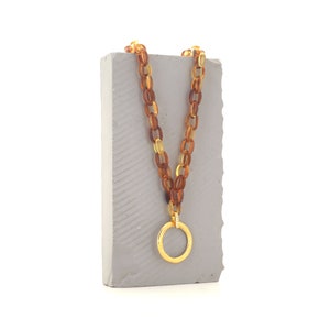Cordón para gafas con cadena de carey / Collar con aro dorado y carey para mujer / Regalo para ella