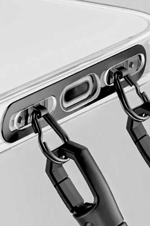 Phone Hanger with Stainless Steel Clip – Double Buckle Extension for Secure Hold | Invisible Phone Strap Adapter, Hands-Free Tech Accessory