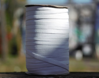 1/4" White Elastic, 288 Yards Bulk Roll, Soft and Stretchy Cord for Face Masks, Sewing, Diy Crafts, Garments & Home Projects, Stretch Cord