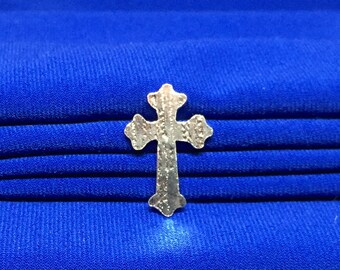 Budded cross pendant, Apostles silver cross charm, Christian cross pendant, Christian jewelry, Easter gift, Religious gift