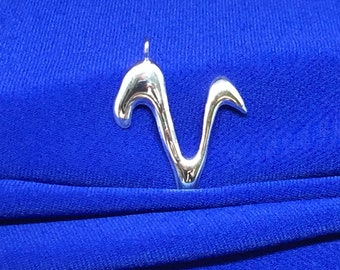 Silver initial V pendant, Cursive letter V monogram charm, Alphabet jewelry, Script letter V pendant, V jewellery, BFF gift, Unisex gift