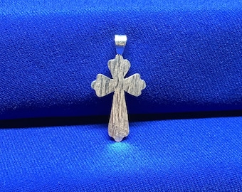 Budded silver cross pendant, Apostles silver cross charm, Christian cross pendant, Easter gift, Religious gift, Christian jewelry
