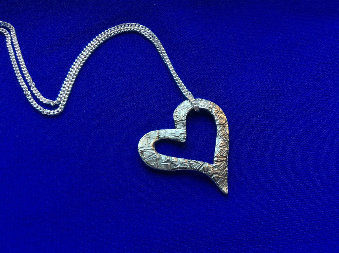 Open Heart Necklace Heart Charm Necklace Reversible Heart Etsy Canada