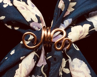 Copper scarf slide, Scarf ring, Scarf clip, Scarf clasp, Bandana slide, Scarf jewellery, BFF gift, Mom gift, Birthday gift