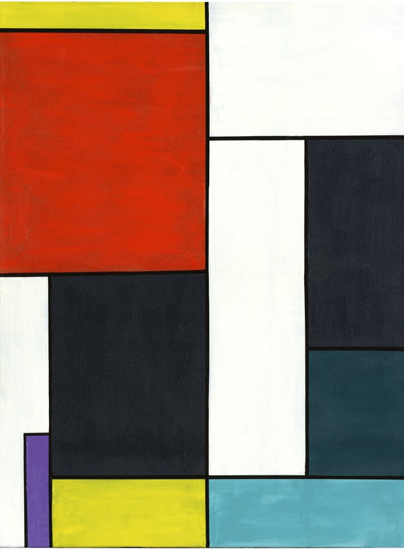 Classic TV Print Green Acres Neoplasticism Abstract Color Blocking