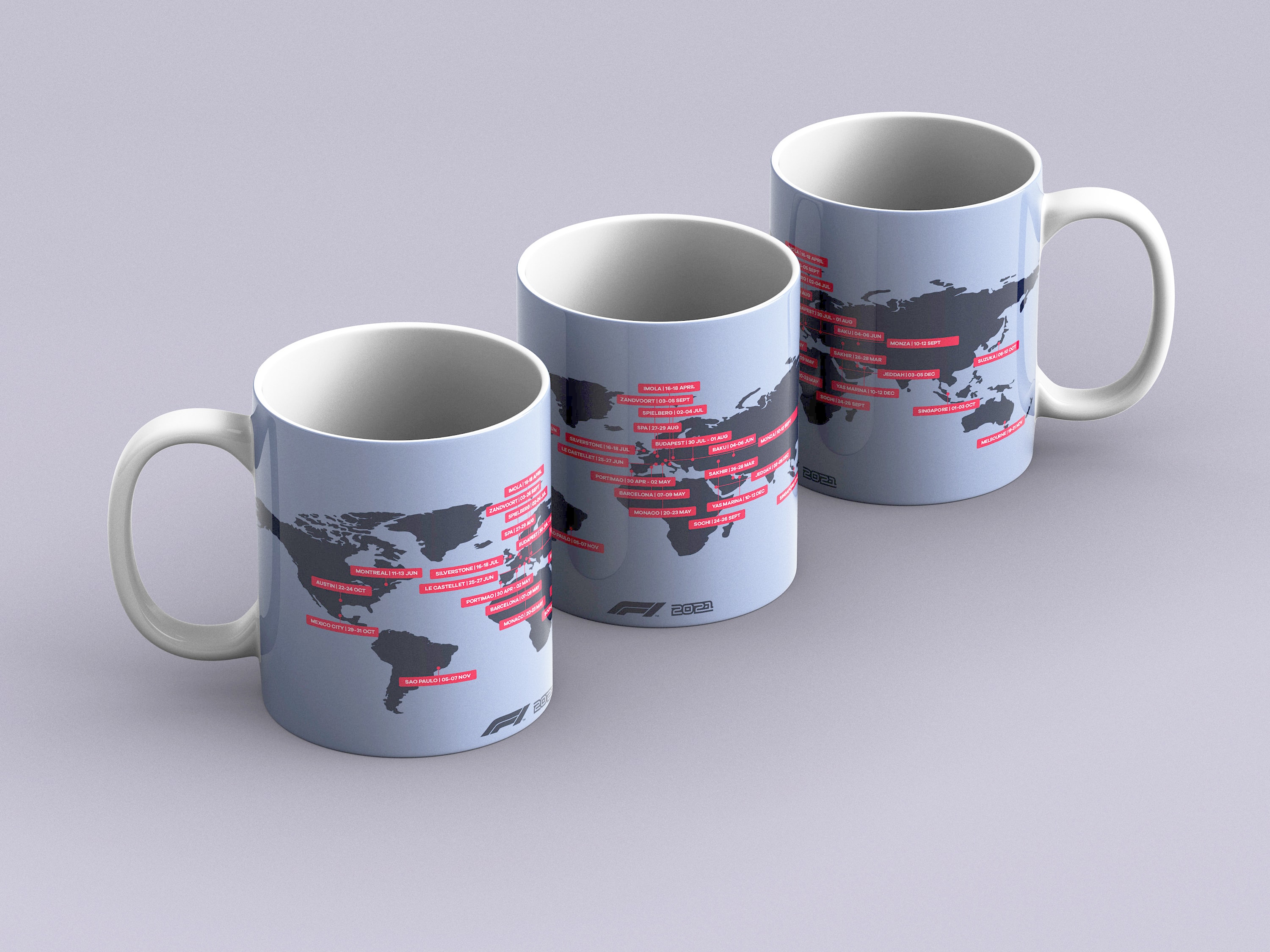 2021 Formula 1 F1 Calendar Schedule Mug Modern Style Custom Etsy