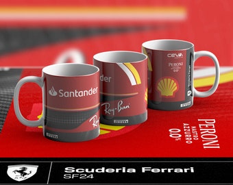 Mug 2024 Scuderia Ferrari F1 Team personnalisé en carbone, formule 1