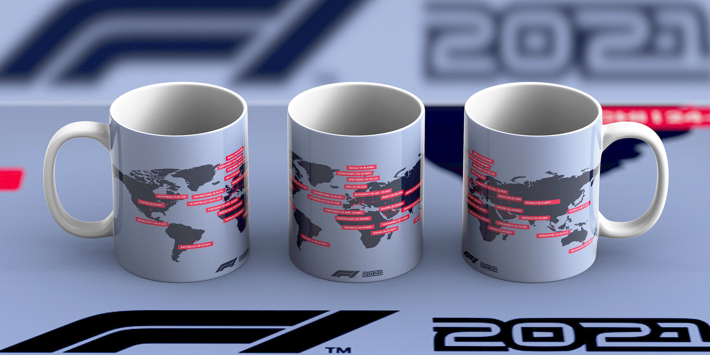 2021 Formula 1 F1 Calendar Schedule Mug Modern Style Custom Etsy