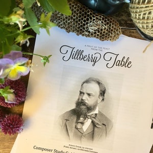 May include: A black and white photo of Antonin Dvorak, a classical composer from the Romantic Era. The photo is on a white sheet of paper with the title "Tillberry Table" and the text "A Fruit of the Feast from the Tillberry Table" at the top. The text "Composer Study Guide: Antonin Dvorak 1841-1904 A Classical Composer from the Romantic Era" is below the photo. The text "Find other fruits of the feast at tilberrytable.etsy.com ©Heather Suemnicht 2019" is at the bottom of the page.