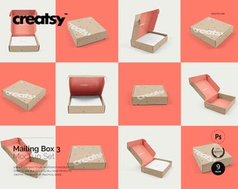 Download Free Mailing Box 3 Mockup Set Custom Box Mockup Personalized Box Tissue Paper Mockup PSD Mockup Template
