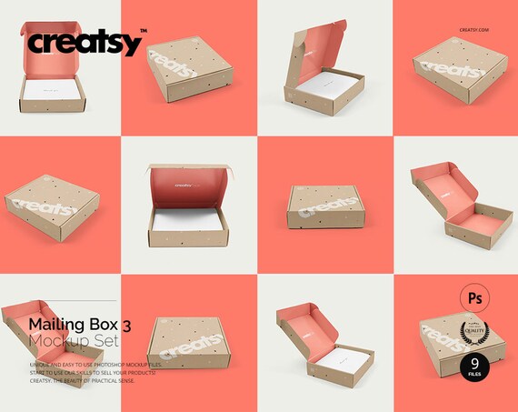 Download Mailing Box 3 Mockup Set Custom Box Mockup Personalized Paper Bag Mockup Template Psd Free Download