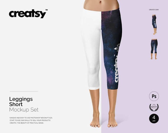 Leggings Short Mockup Set Women Leggings Leggings Tempalte Custom Leggings Short Mockup Set Women Leggings Leggings Tempalte Custom