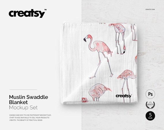 Muslin Swaddle Mockup Set Baby Blanket Personalized Swaddle Swaddle