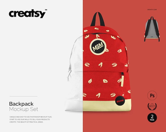 Download Backpack Mockup Set Bagpack Template Custom School Bag ...