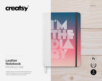 Leather Notebook Mockup Set Many Views Rubber Band Personalized Cover Open Notebook Template Planner Mockup Notepad Template School Mockup Psd 22 000 Free Psd Files