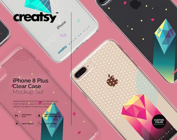 Download Free Free Iphone 8 Clear Case Mockup Set Custom Phone Case Psd Best PSD Mockup Template