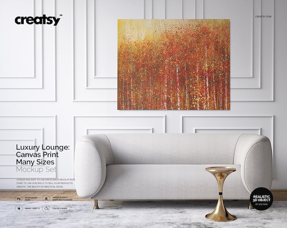 Luxury Lounge Canvas Print Many Sizes Mockup Set Canvas