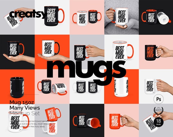 Mug Mockup Set 15oz Many Views Mug Mockup Bundle