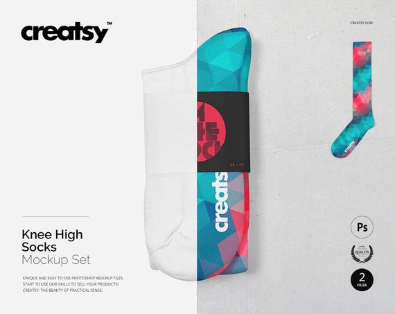 Knee High Socks Mockup Set Socks Template Socks With