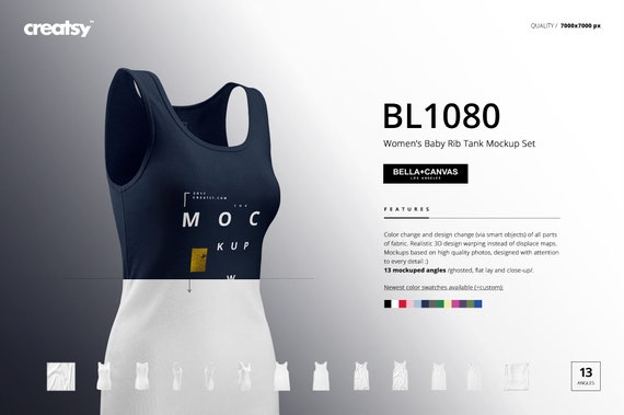 Download Bella Canvas Bl 1080 Womens Baby Rib Tank Mockup Free Mockups Psd Download PSD Mockup Templates