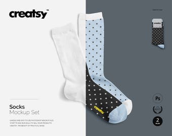 knee high socks mockup set socks template socks with label etsy