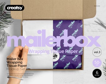 Download Mailing Box Wrapping Tissue Paper Mockup Set New Free Downloads Mockups Logo PSD Mockup Templates