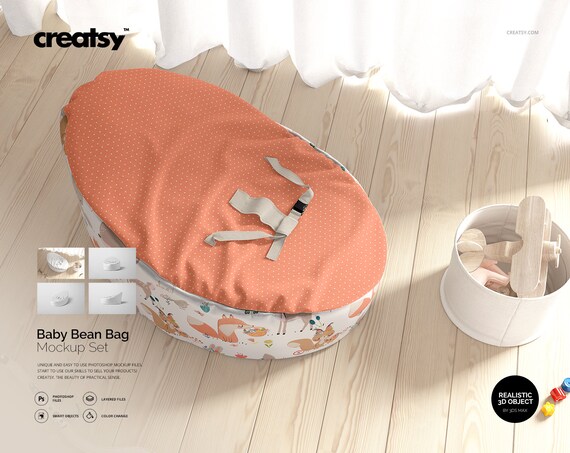 Baby Bean Bag Mockup Set Bean Bag Tempalte Kids Baby Bean Bag Mockup Set Bean Bag Tempalte Kids
