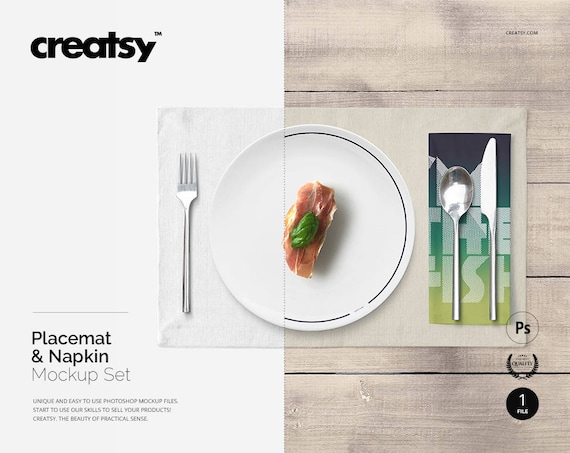 Placemat And Napkin Mockup Napkin Wrap Mockup Napkin Template