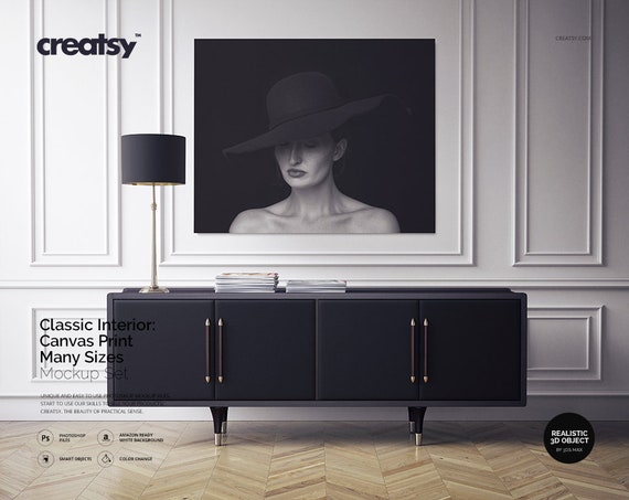 Classic Interior Canvas Print Many Sizes Mockup Set Canvas