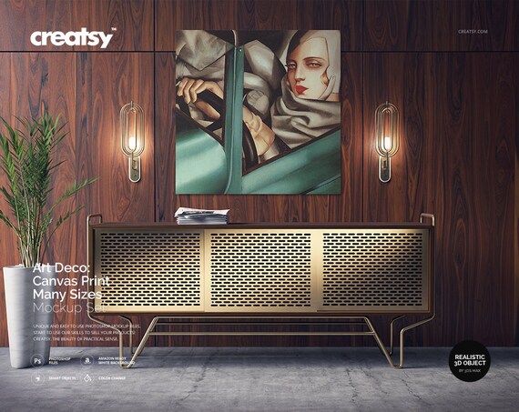 Art Deco Canvas Print Many Sizes Mockup Set Wall Art Deco Canvas Print Many Sizes Mockup Set Wall