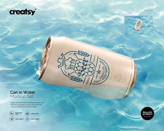 Can In Water Mockup Set Can Template Custom Can