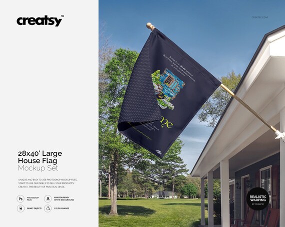 28x40 Large House Flag Mockup Set Garden Decor Garden