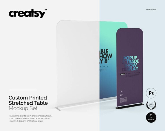 Portable Trade Show Display Mockup Set Birthday Backdrop Mockup