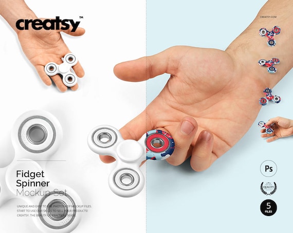 Fidget Spinner Mockup Set Custom Figdet Spinnet Template Personalized