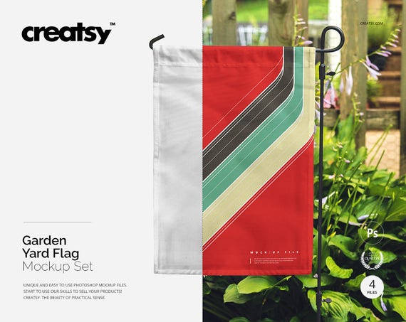 Garden Yard Flag Mockup Set Festive Flag  Sing