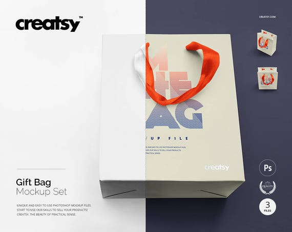 Download Free Gift Bag Mockup Set Paper Bag Photo Kraft Paper (PSD ...