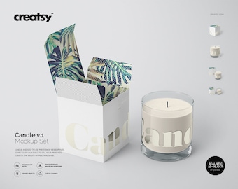 Candle And Perfume Mockup Candle Mockup Candle In A Glass Etsy