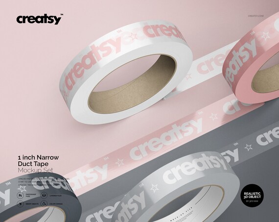 One Inch Narrow Duct Tape Mockup Set Tape Template One Inch Narrow Duct Tape Mockup Set Tape Template
