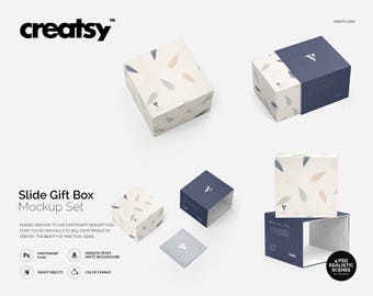 Download Free Slide Gift Box Mockup Set Personalized Box Slide Box Packaging Boxes Usb Box Free Realistic 3d Logo Mockup PSD Mockup Template