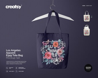 Download Free Los Angeles Apparel, E549 Tote Bag Mockup Set, Bag Tempalte, Bag Mockup, Bag on Hanger Mockup, Book, PSD PSD Template