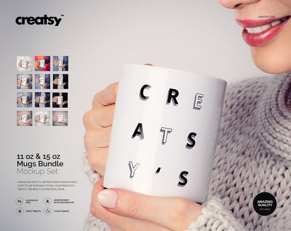 11oz 15 Oz White Mug Mockup Set Mug