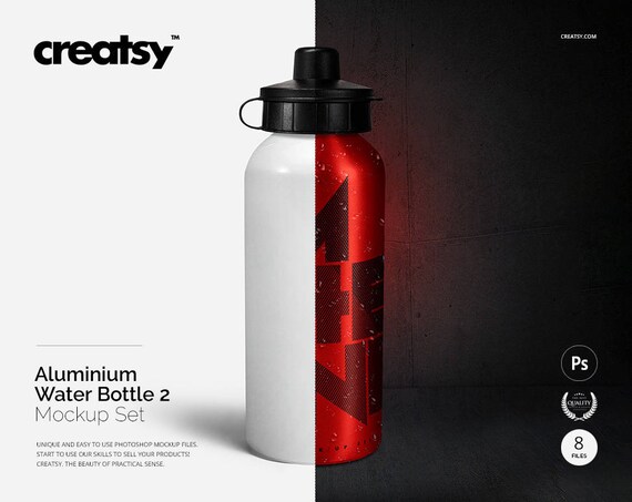 Download Free Aluminium Water Bottle 2 Mockup Set 2 Sport Bottles ...