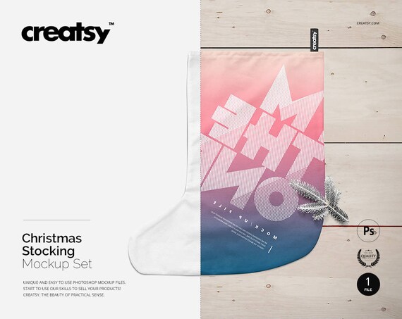Download Christmas Stocking Mockup Set Sockings Template Personalized Stocking Template